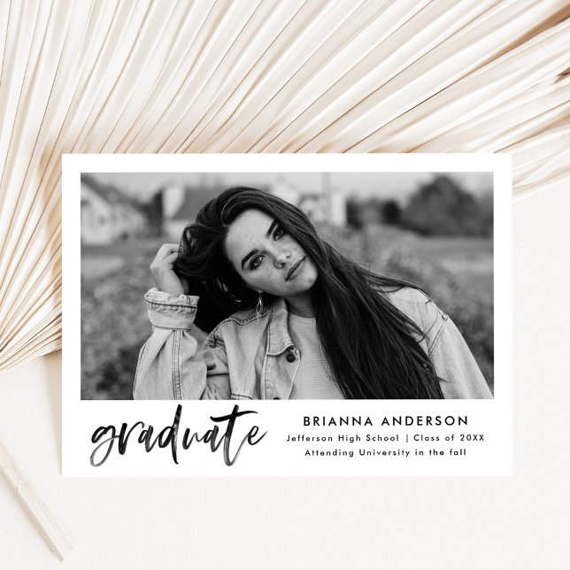 Convite Festa de formatura de Script de Pincel Preto com A (Criador carregado)