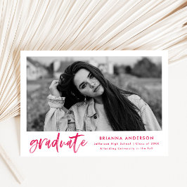 Convite Festa de formatura de Script de Pincel Rosa Quente