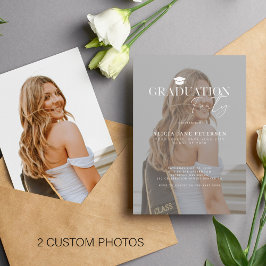 Convite Festa de formatura de script de sobreposição de fo