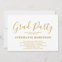 Festa de formatura de Script Dourado Simples Moder