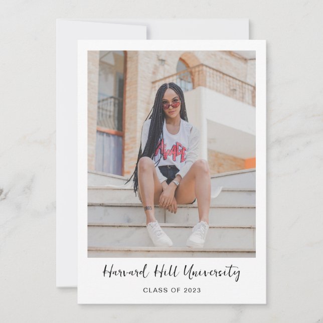 Convite Festa de formatura de Script Mínimo Simples (Frente)