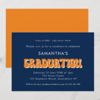 Festa de formatura de Texto do Marinho Laranja Ret