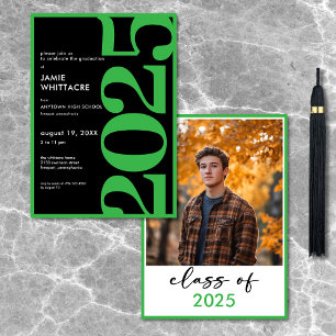 Convite Festa de formatura de Tipografia Verde Mínima Mode