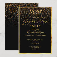 Festa de formatura de vidro preto, dourado