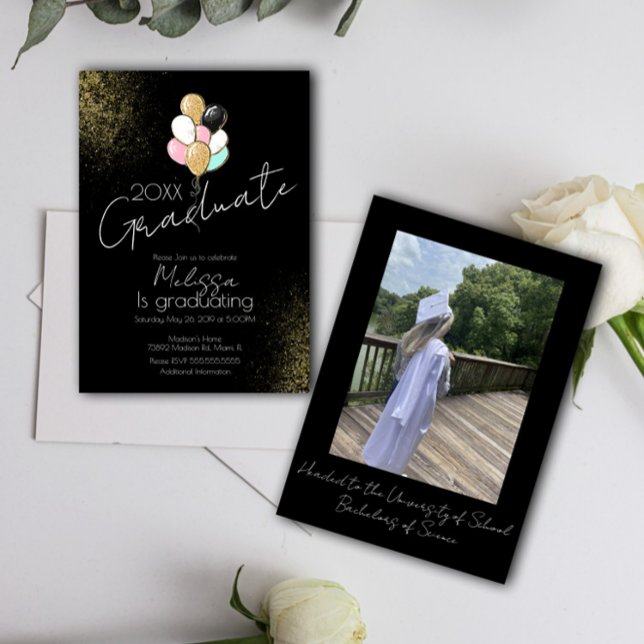 Convite Festa de Formatura do Ensino Médio com Balões Bril (Criador carregado)