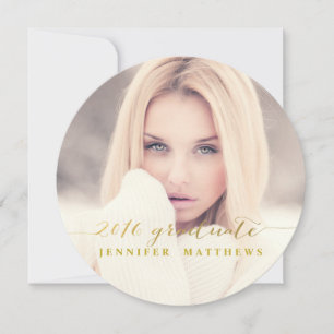 Convite Festa de formatura do Faux Gold Foil Script 2016