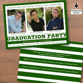 Convite Festa de formatura do grupo 3 Fotografias verde