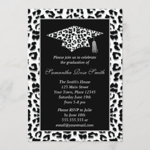 Convite Festa de formatura do impressão do leopardo de