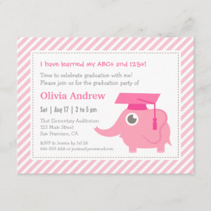 Convite Festa de formatura do jardim de infância de elefa