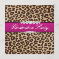 Festa de formatura do leopardo do rosa quente