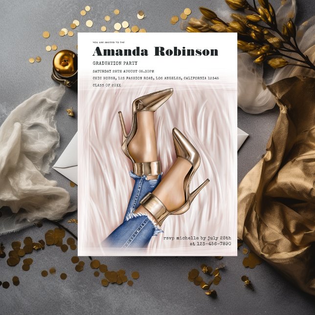 Convite Festa de formatura do show de moda em Glam Chic (Criador carregado)