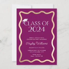 Convite Festa de formatura Dourada de Vinho