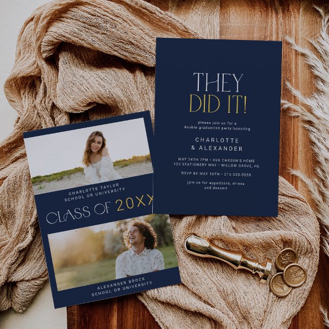 Convite Festa de formatura Dupla de Fotografias de Marinho (Criador carregado)