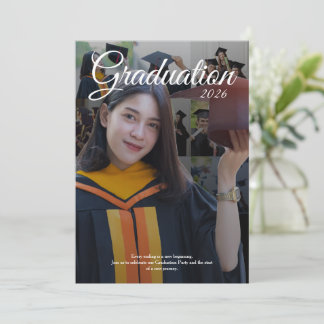 Convite Festa de Formatura Elegante 2026 Colagem de Fotos