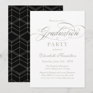 Convite Festa de Formatura Elegante com Letra Prata