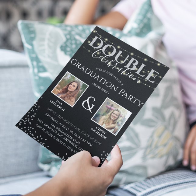 Convite Festa de formatura Elegante de Dupla Celebração (Criador carregado)
