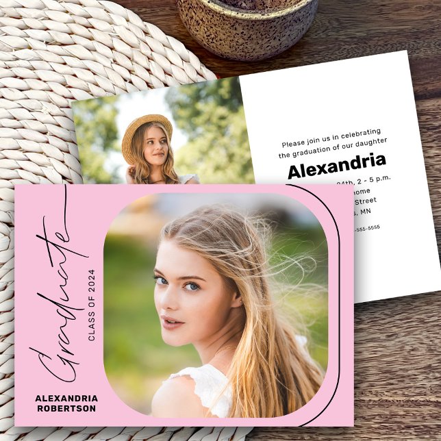 Convite Festa de Formatura em Script Moderno da Turma de 2 (Criador carregado)