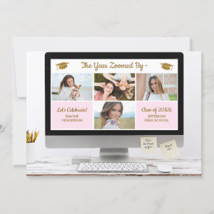 Convite Festa de formatura Engraçada de Colagem de Fotos 