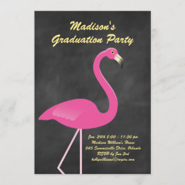 Convite Festa de formatura Flamingo - Chalkboard
