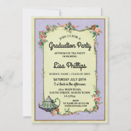 Convite Festa de formatura Flor Wonderland Teapot Invite