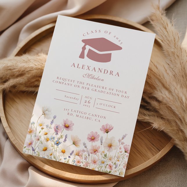 Convite Festa de Formatura Floral Coquette Blush (Criador carregado)