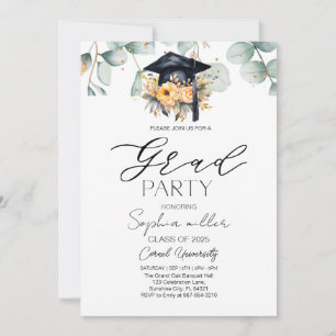 Convite Festa de formatura Floral Green Foliage
