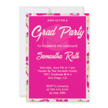 Festa de Formatura Floral Marfim Rosa Quente Elega