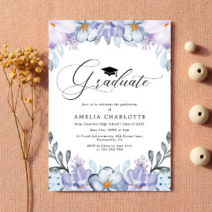 Convite Festa de formatura Floral Purple Dusty