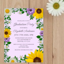 Festa de formatura Floral Rustic Sunflower Daisy