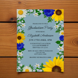 Convite Festa de formatura Floral Rustic Sunflower Daisy