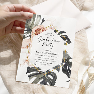 Convite Festa de Formatura Floral Tropical Boho