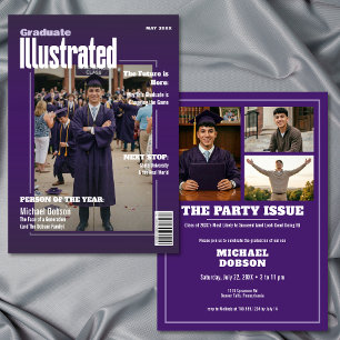 Convite Festa de Formatura Foto Roxo Revista Quatro