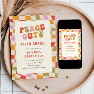 Convite Festa de formatura Groovy Grau 5 da Paz