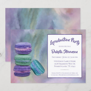 Convite Festa de formatura Macaron   Bolo de Aquarela Past