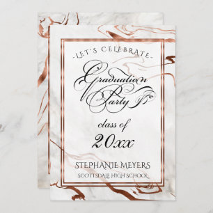 Convite Festa de formatura Marbleized Copper Tipografia