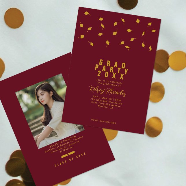 Convite Festa de Formatura Marrom e Dourada Lançamento de  (Criador carregado)