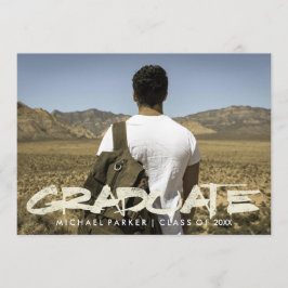 Convite Festa de formatura Masculina de Texto Moderno com