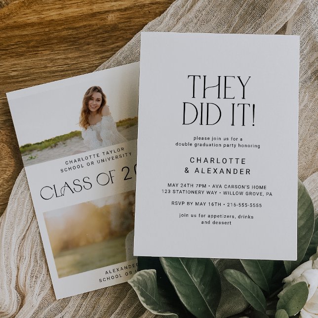 Convite Festa de formatura Mínima de Foto Moderna (Criador carregado)