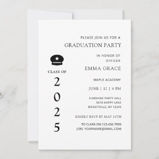 Convite Festa de formatura mínima de polícia moderna
