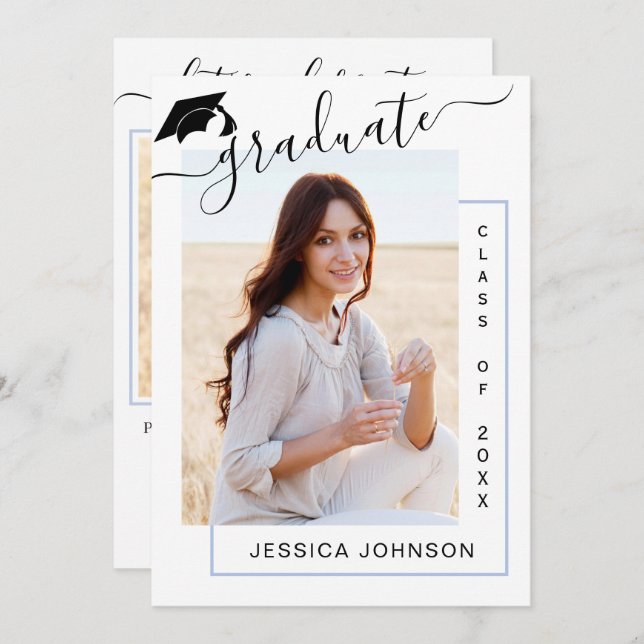 Convite Festa de formatura Mínima Moderna 2 FOTO (Frente/Verso)