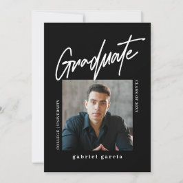 Convite Festa de formatura Mínima Moderna de Foto Branca P