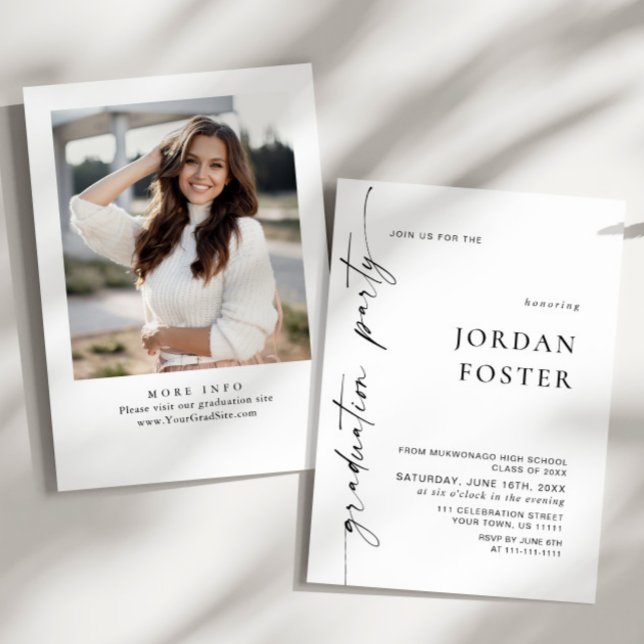 Convite Festa de formatura Mínima Moderna de FOTOS (Criador carregado)