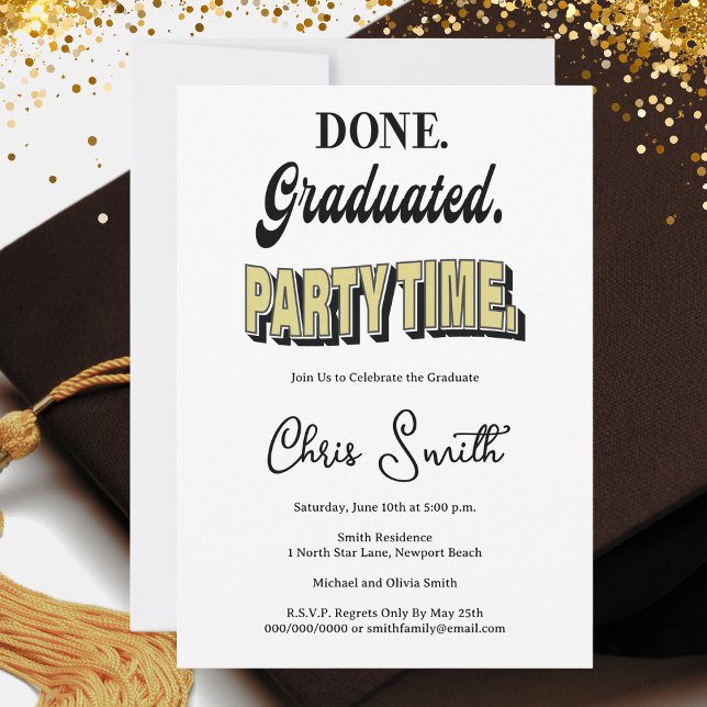 Convite Festa de Formatura Moderna (Graduation Party Invitation - Modern and Fun. Time to celebrate!)