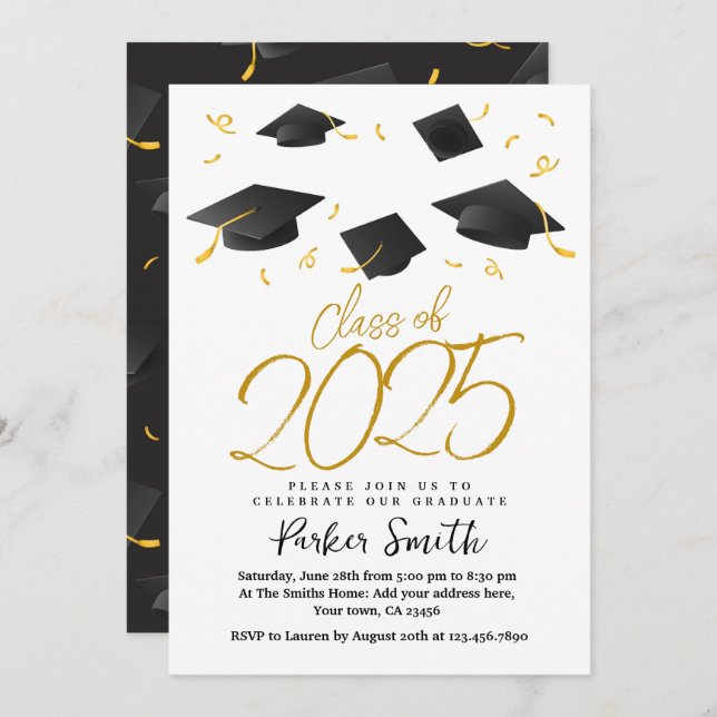 Convite Festa de formatura moderna (Frente/Verso)