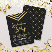 Festa de Formatura Moderna com Chevron em Ouro Fal