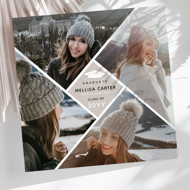 Convite Festa de formatura Moderna de Colagem Multifotográ (Criador carregado)