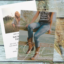 Convite Festa de formatura Moderna de Fotos do Script Clás