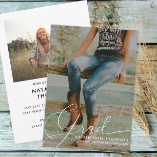 Convite Festa de formatura Moderna de Fotos do Script Clás