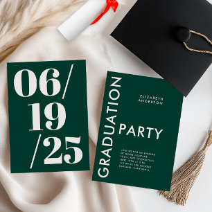 Convite Festa de Formatura Moderna e Ousada em Verde Esmer