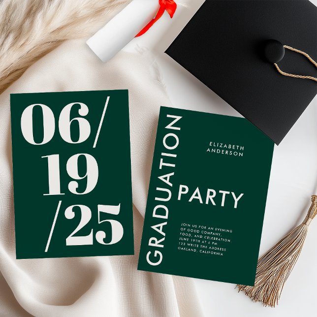 Convite Festa de Formatura Moderna e Ousada em Verde Esmer (Criador carregado)